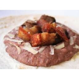 Chicharron and Beans Burrito