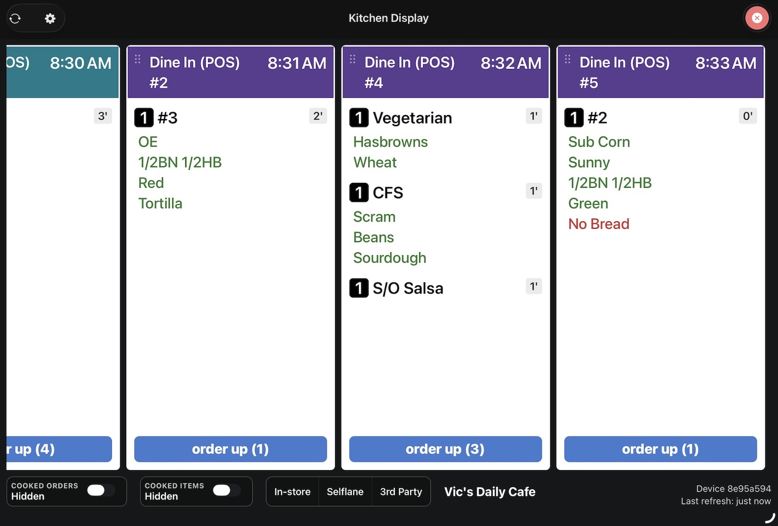 Horizontal order grid layout