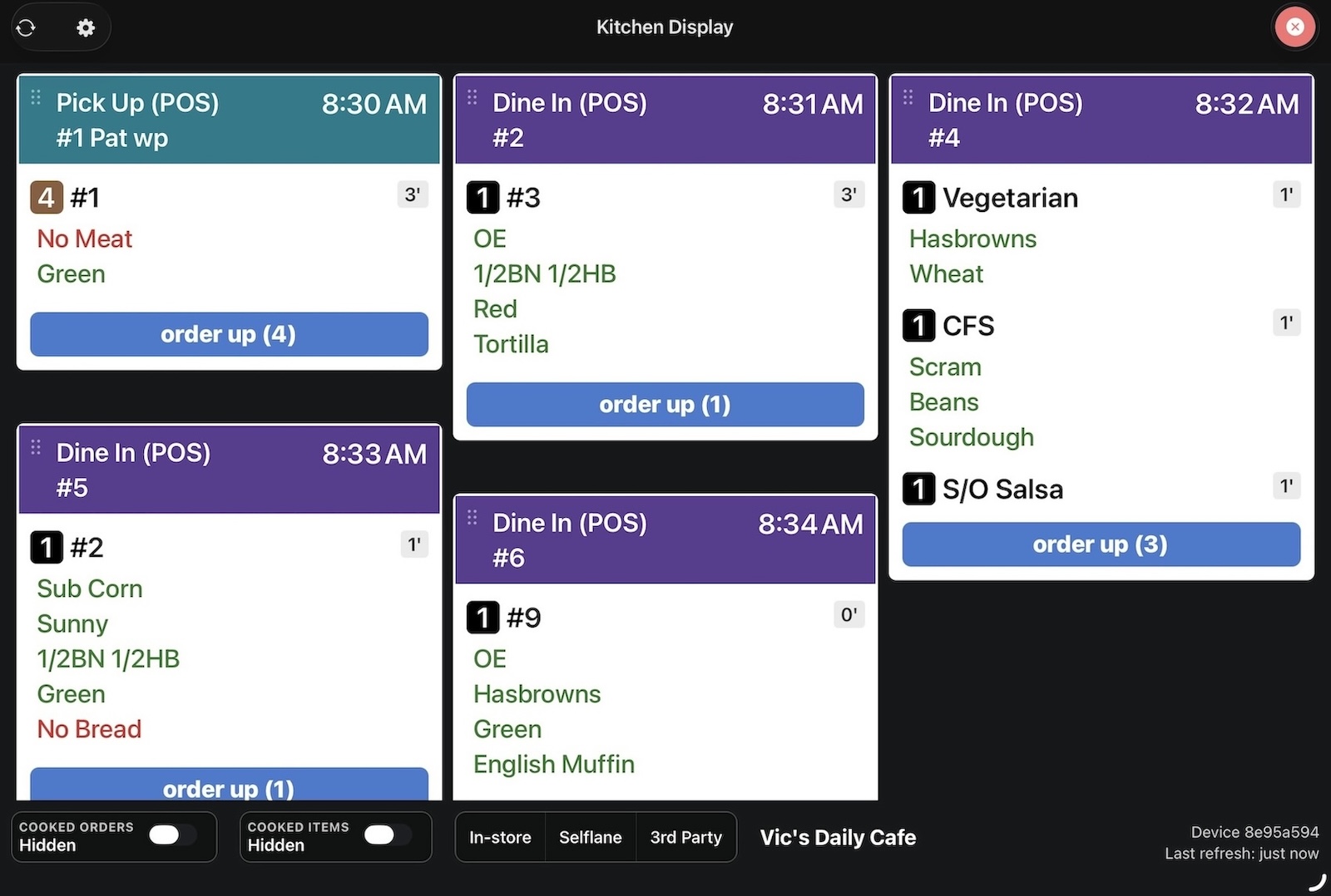 Vertical order grid layout